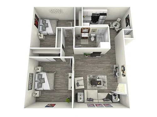 Floor plan 2 Bedrooms, 1 Bath