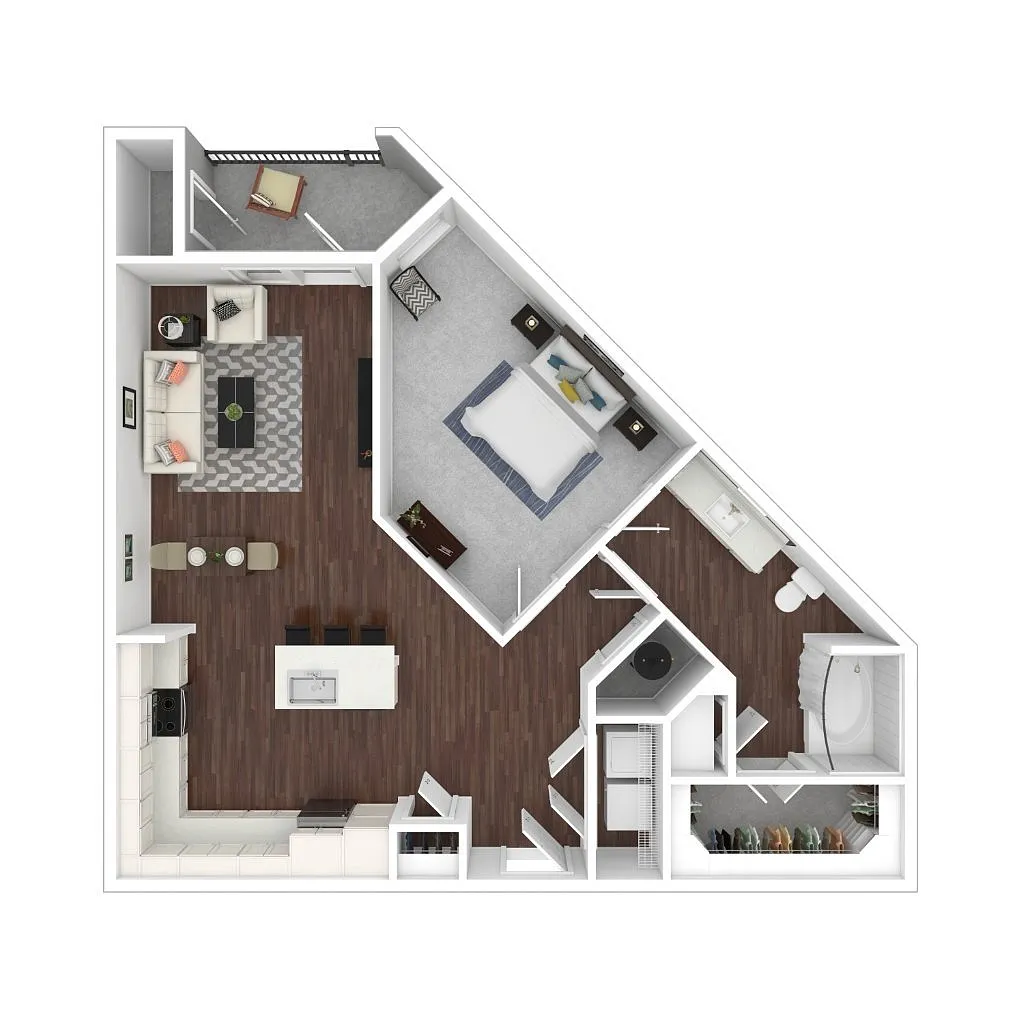 Floor plan One Bed One Bath A7.1