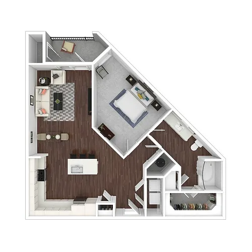 Floor plan One Bed One Bath A7.1