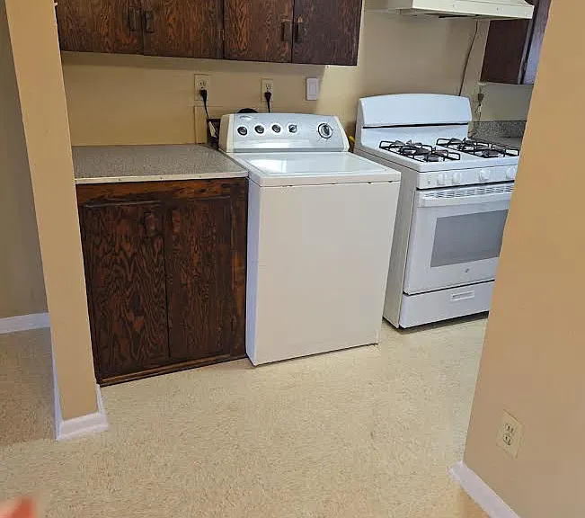 Washer, stove and fridge included
