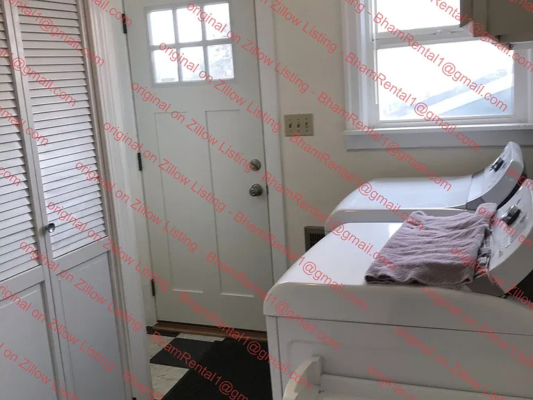 Laundry room, back door.