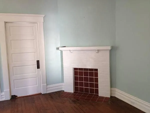 fireplace in dining room