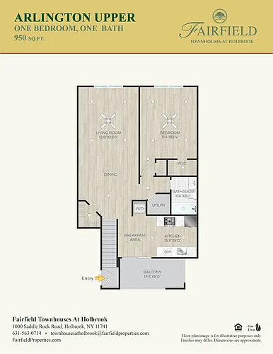 Floor plan Arlington Upper 1 Bed 1 Bath