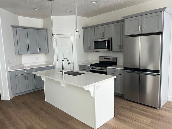 Walk in pantry, island sink, quartz countertops, upgraded large sink, , gas range, 4-door fridge