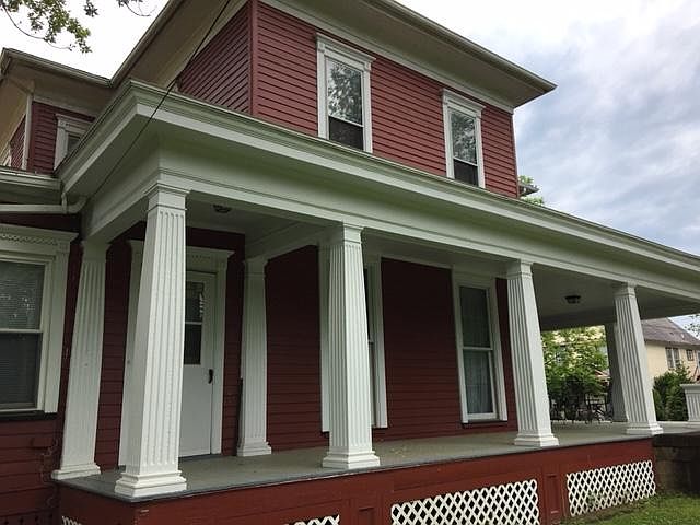 View of front porch along front of house