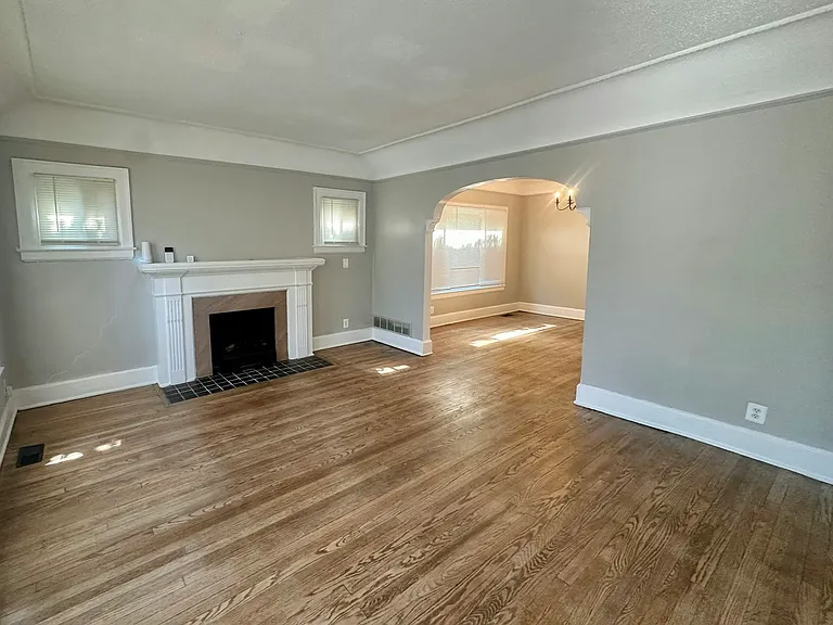 View from living room to dining room