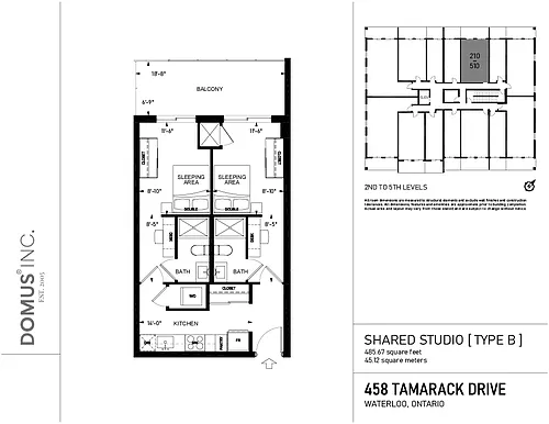 Floor plan Shared Studio B