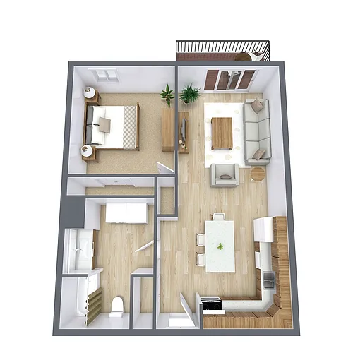 Floor plan One Bedroom 11G