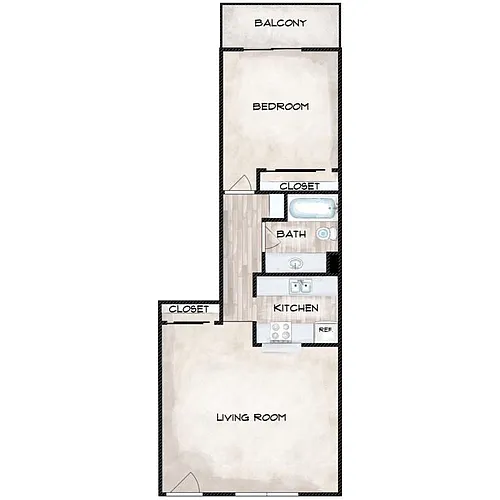 Floor plan One Bedroom - Small