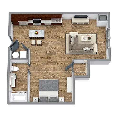 Floor plan The Studio 2 (Orange)