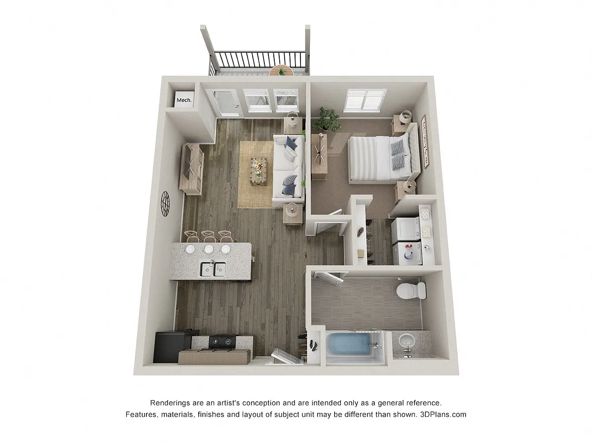 Floor plan 1 Bedroom 1 Bathroom