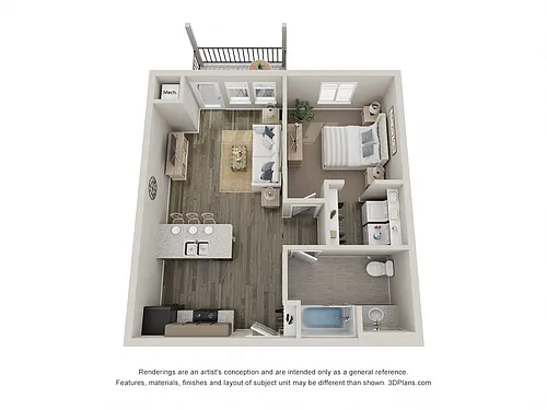 Floor plan 1 Bedroom 1 Bathroom Accessible