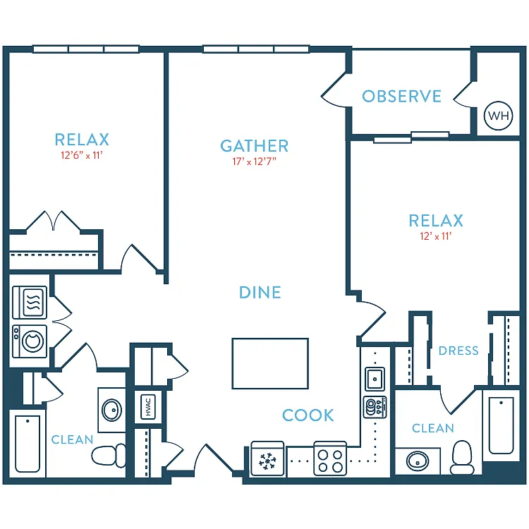 Floor plan 1134-1190 Waypointe B1