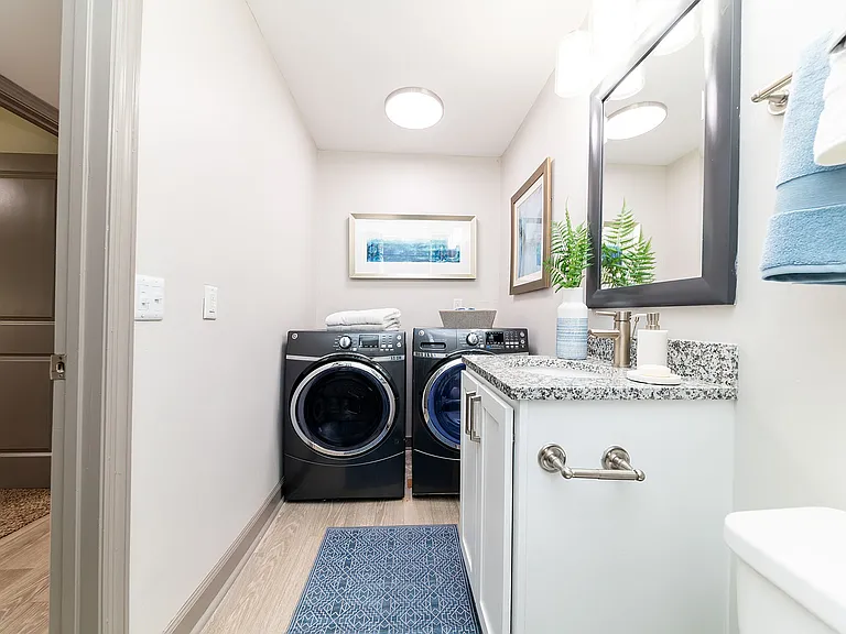 Bathroom and laundry area