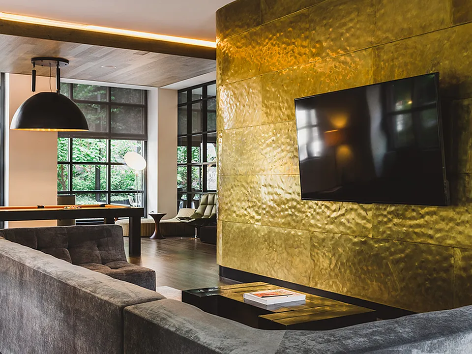 TV and game lounge with billiards table and flat screen TVs