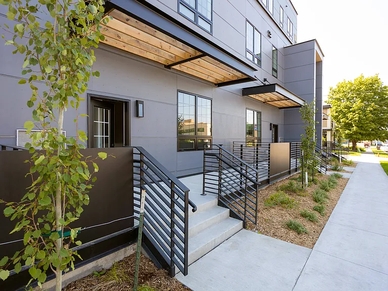 Green space and oversized patios