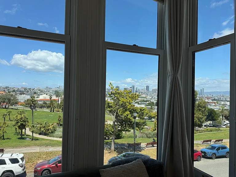 view of city from livingroom