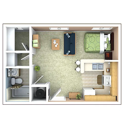 Floor plan Vernon- Studio