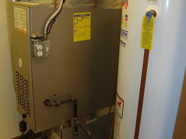 Air Handler & Water Heater in Utility Room