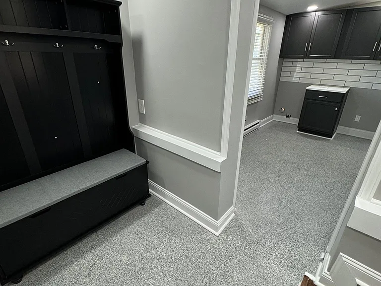View into laundry room from garage