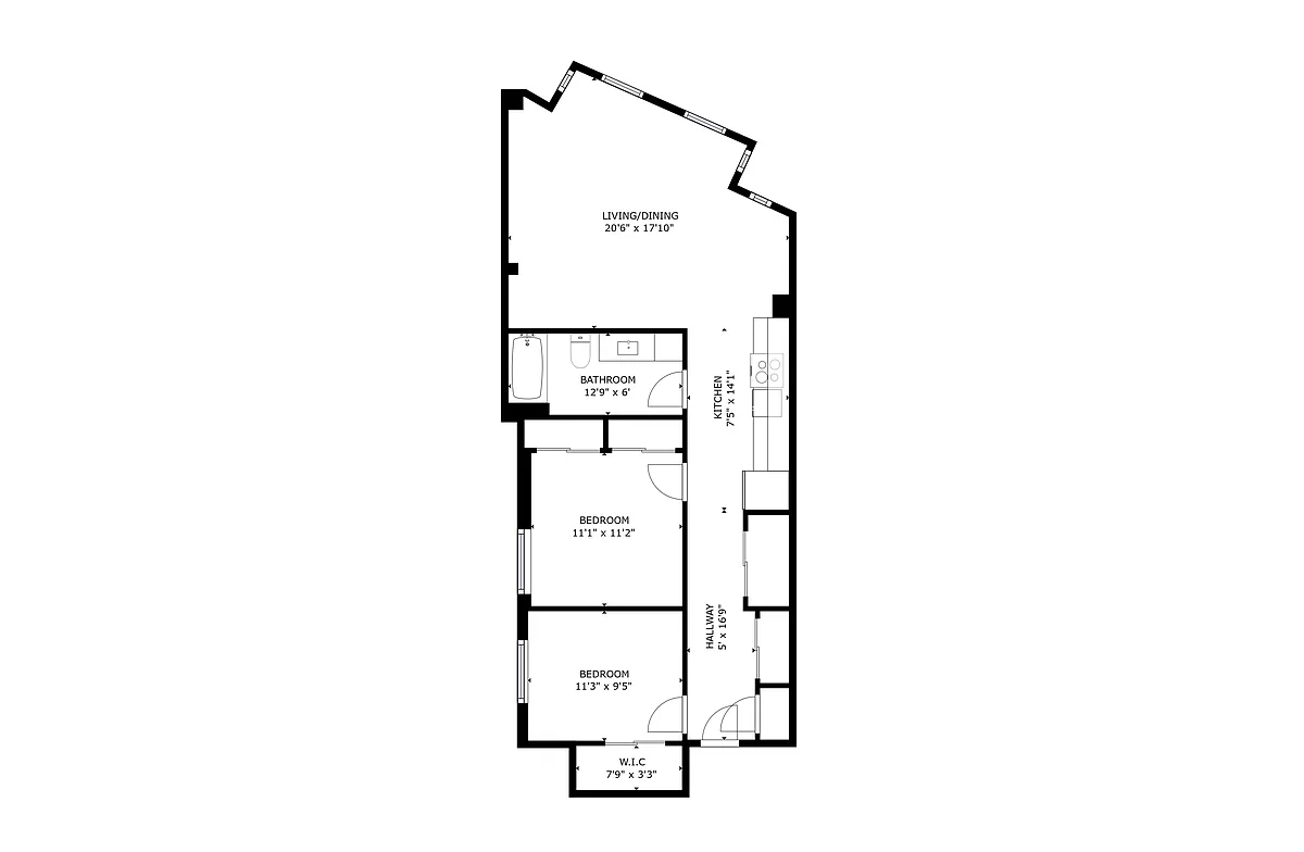 Floor plan 2 bed 1 Bath