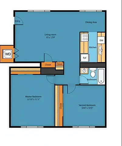 2 Bed, 1 Bath 2 Bed, 1 Bath