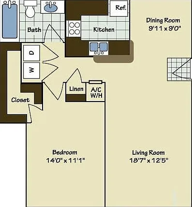 1 Bedroom | 1 Bath | 842 SF 1 Bedroom | 1 Bath | 842 SF