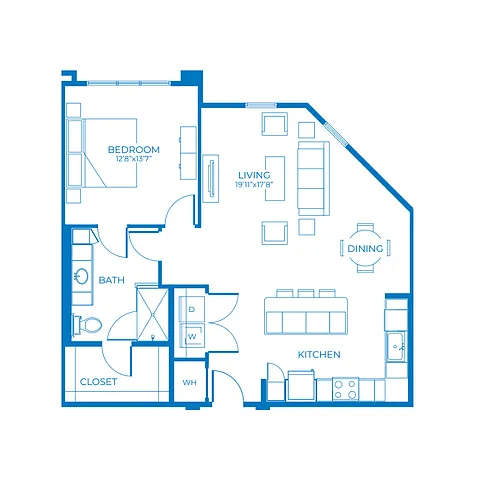 Floor plan A7 | 1 Bed | 1 Bath | 80