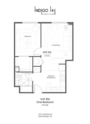 Floor plan Boutique One Bedroom
