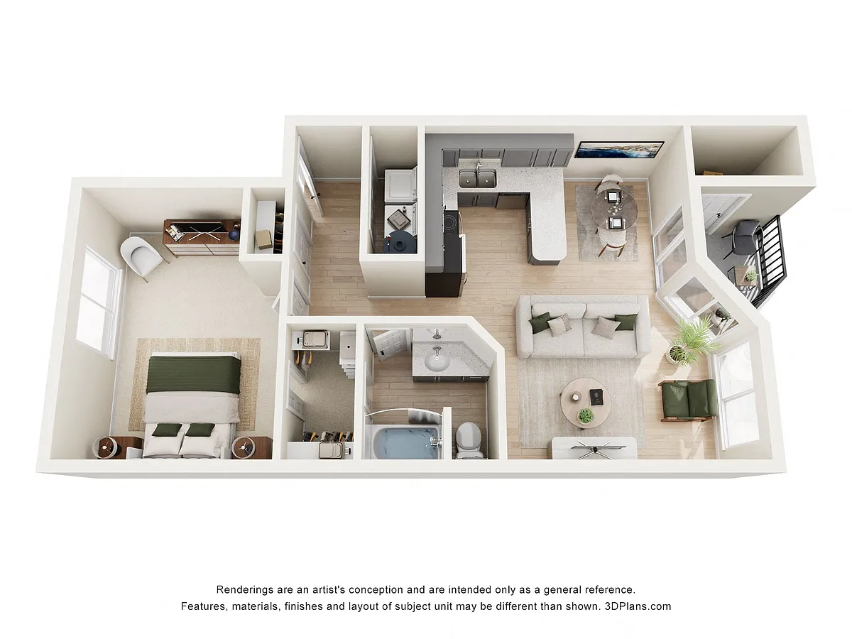 Floor plan 1x1 Renovated