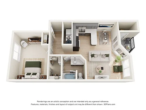 Floor plan 1x1 Renovated