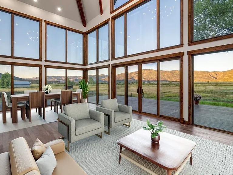 Unobstructed views out wall to ceiling windows of the Steamboat Ski Resort!