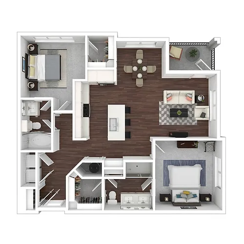Floor plan Two Bed Two Bath B4.2