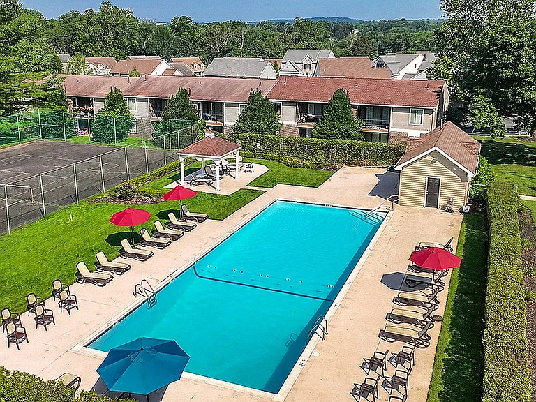 Aerial View Pool, Sundeck and Grill & Dining Patio