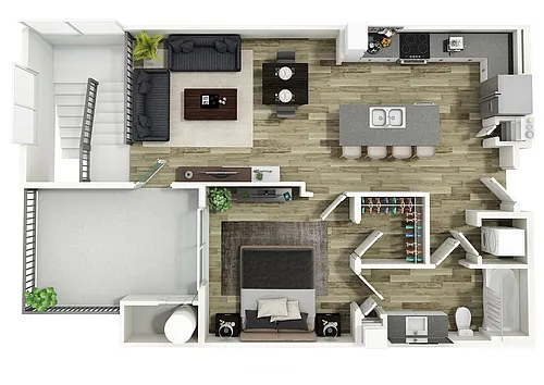 Floor plan 1 Bedroom, 1 Bathroom
