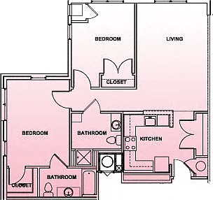 Floor plan Two Bedroom - 2F