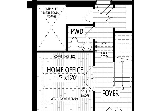 Home Office W Powder Room In Lieu of Recreation Room