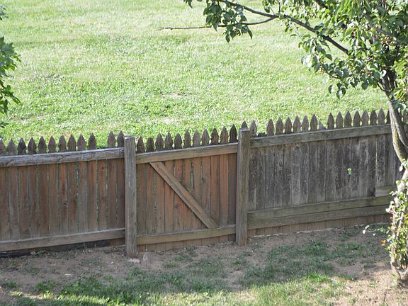fenced backyard to open area