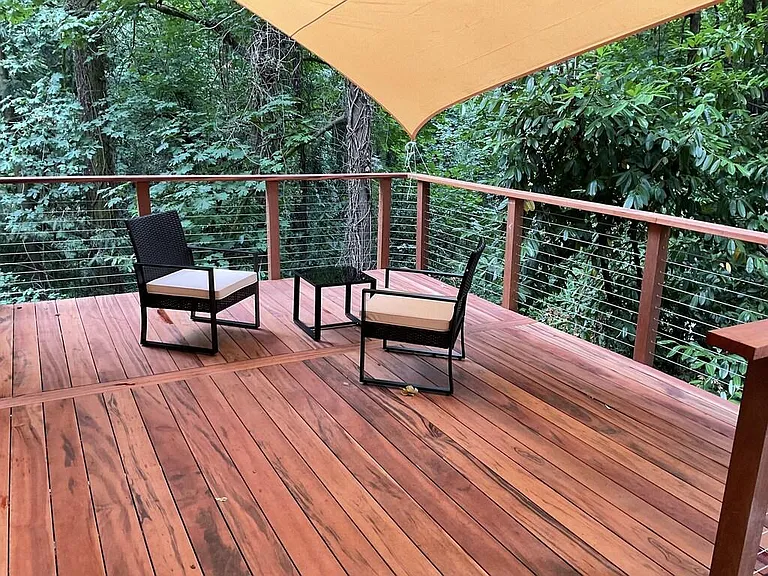 Elegant, yet simple deck with space for seating area and more for the studio in the basement