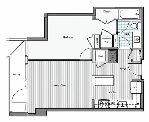 Floor plan 1 BR F