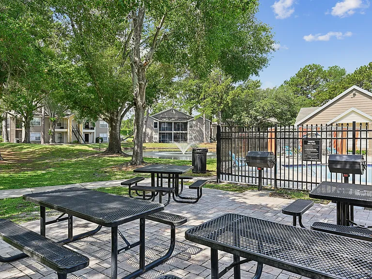 Pool Side Picnic Area at Palm Crossing Apartments
