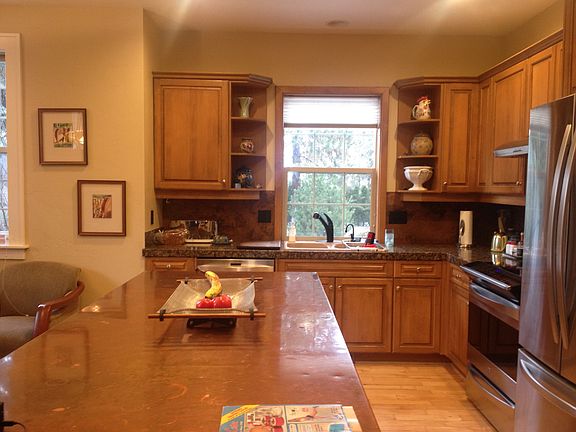 Kitchen with copper island