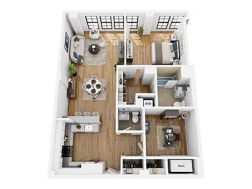 Floor plan 1 Bed/1.5 Bath-CL11HahD