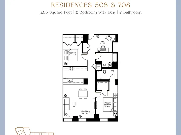 508 Floorplan, 850 Lake Shore Drive Condominium Residences
