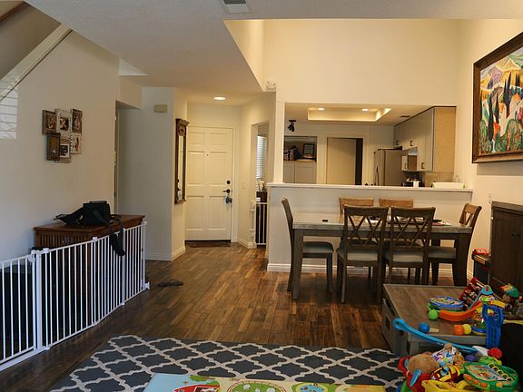 Open floor plan with dining area, living room and kitchen
