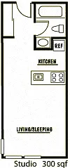 Floor plan Studio A - 30% AMI
