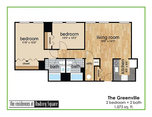 Floor plan Greenville Two Bedroom