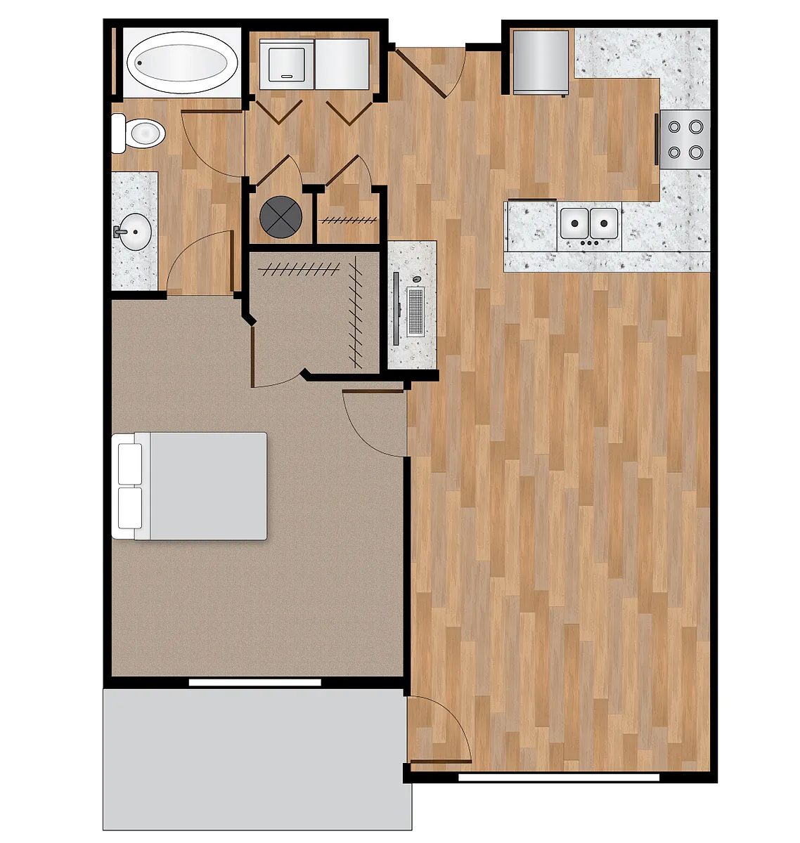 Floor plan 1x1 785sf-799sf Classic