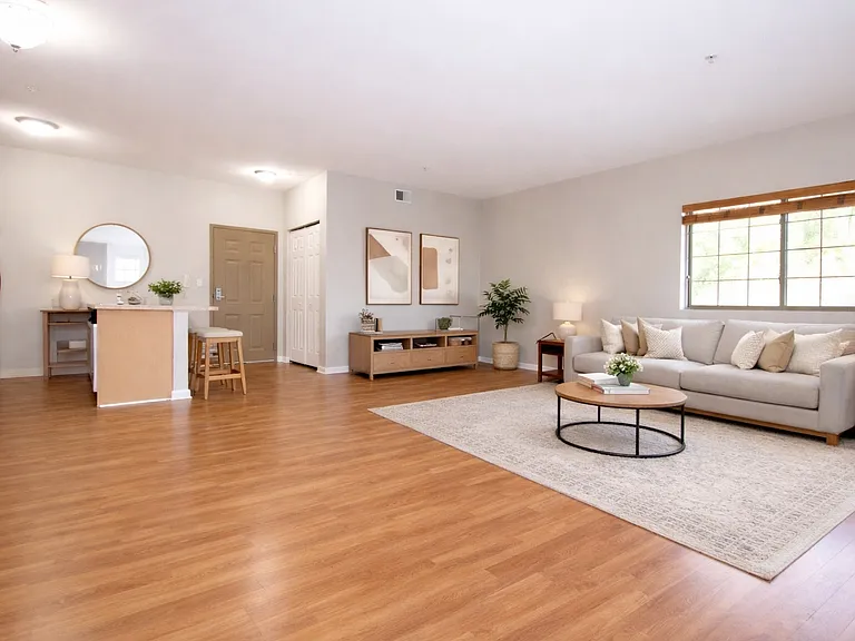 2-Bed/1-Bath (Staged Living Room Example)