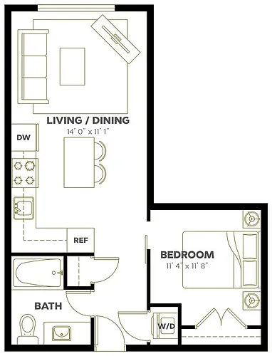 Floor plan Open 1x1 B9